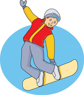 Boy Snowboarding